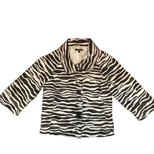 Rafaella Vintage Zebra Cropped Jacket Medium -Y2K Does 60s Style- EUC